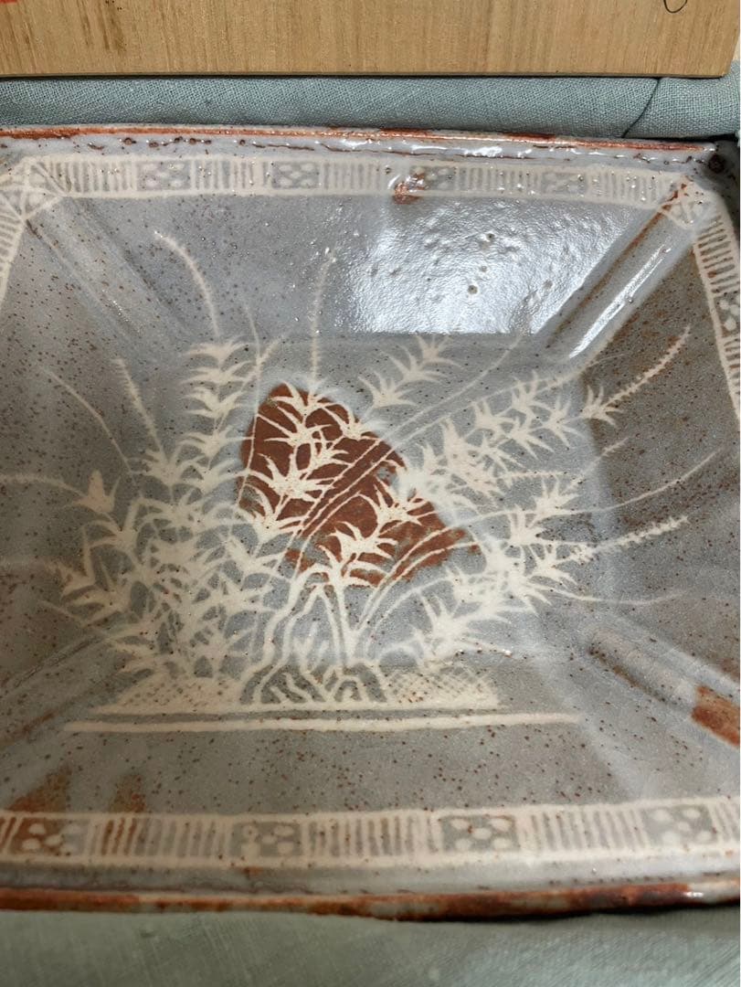 桐箱入り！忍冬庵　佐藤和子造　鼡志野　額鉢