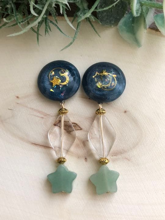 かるはさん専用♡天然石 star＆moon ピアス イヤリング