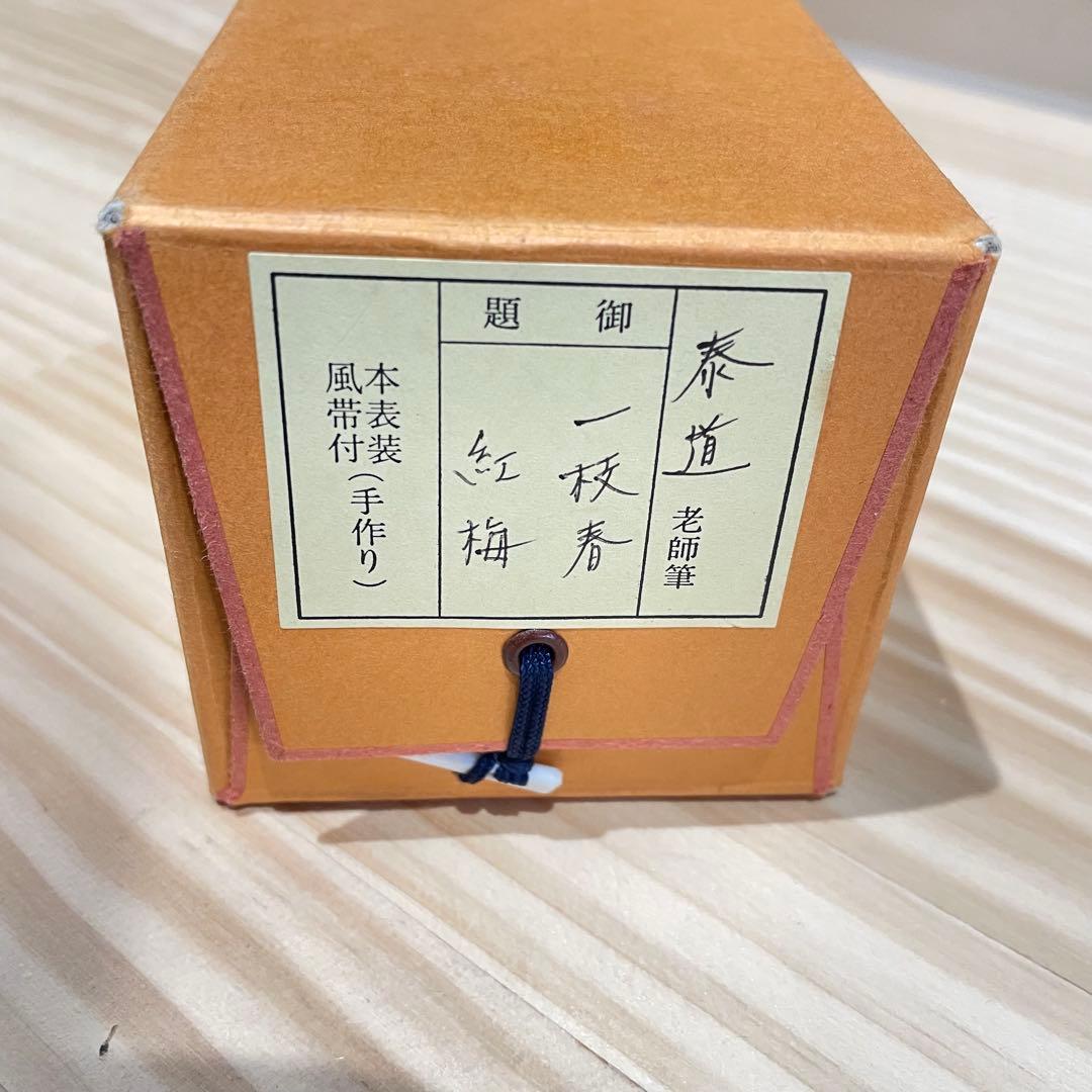 3992 泰道 「一枝春 紅梅」 共箱 肉筆 紙本 掛軸 臨済宗 大徳寺 禅語