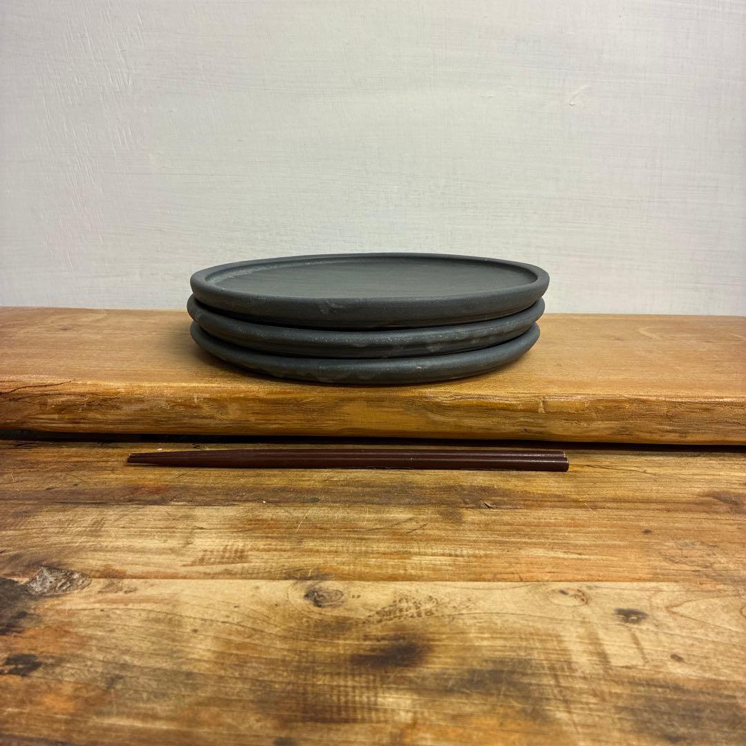 新品　陶器　陶芸作家　プレート皿3枚　346