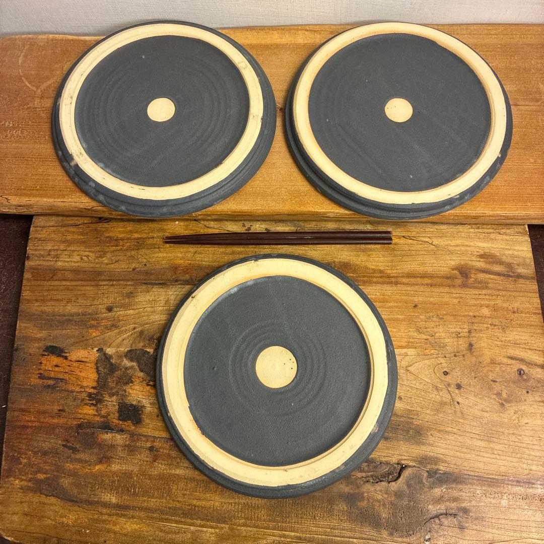 新品　陶器　陶芸作家　プレート皿3枚　346