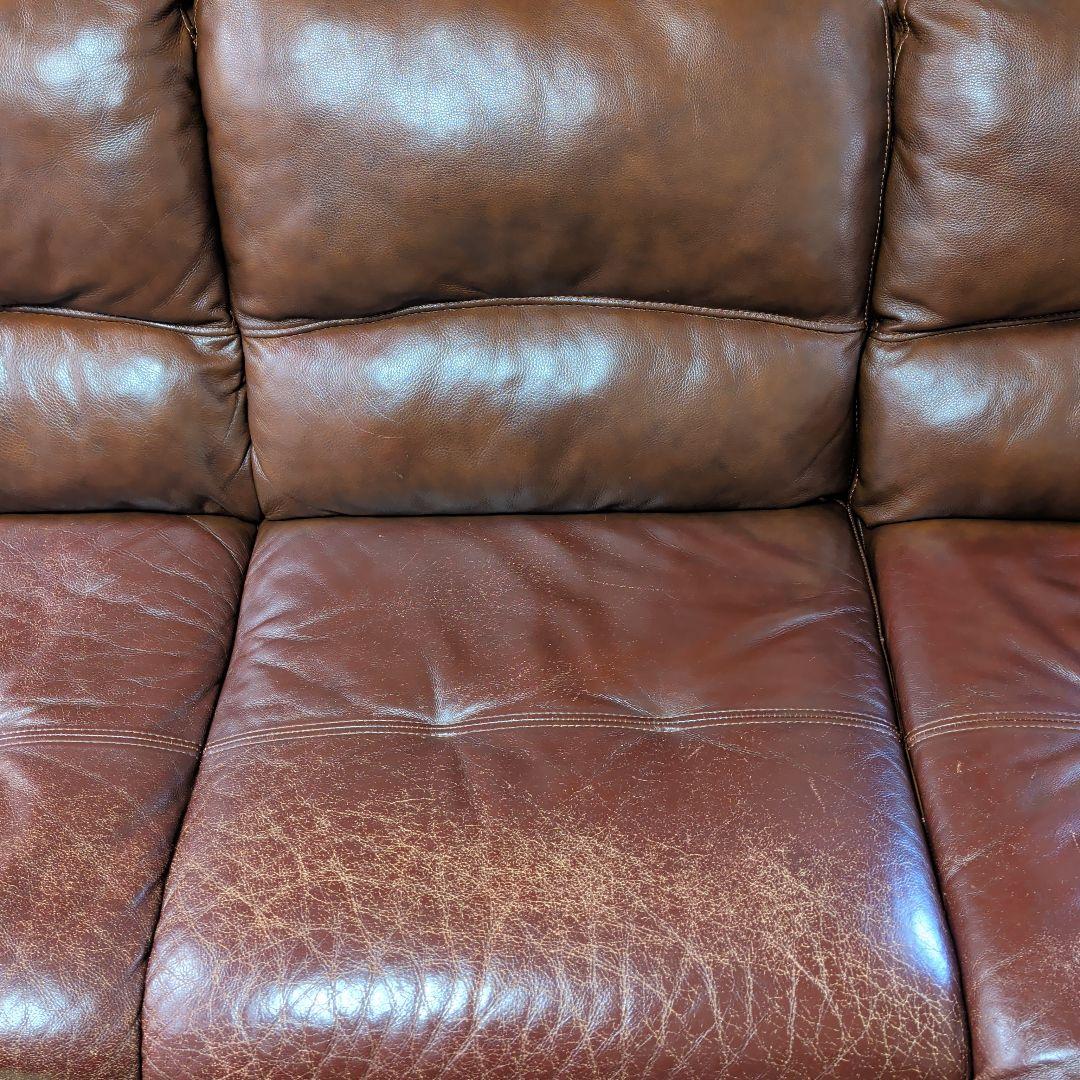 村内家具　本革カウチソファー　2人掛けソファーのみ　本革クッション2個付き