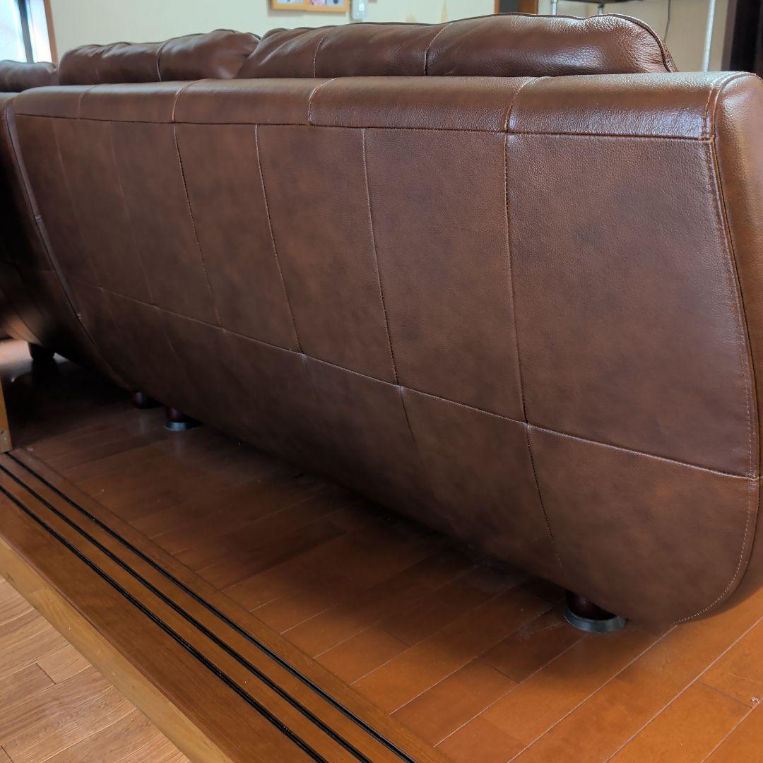 村内家具　本革カウチソファー　2人掛けソファーのみ　本革クッション2個付き