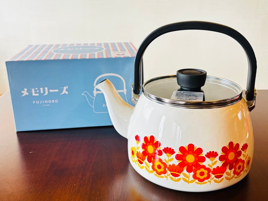 【限定品・未使用】富士ホーロー メモリーズ 花柄ケトル2.5L