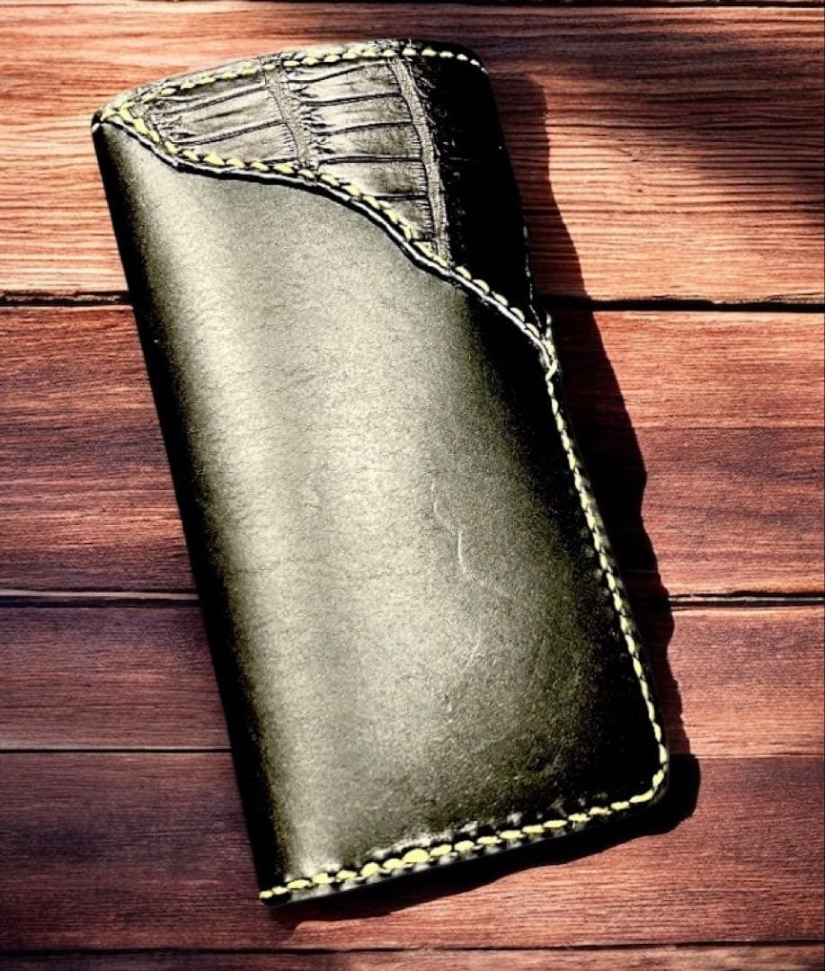 Gravy Leather クロコダイル ワニ革 バイカー 長財布 ハンドメイド