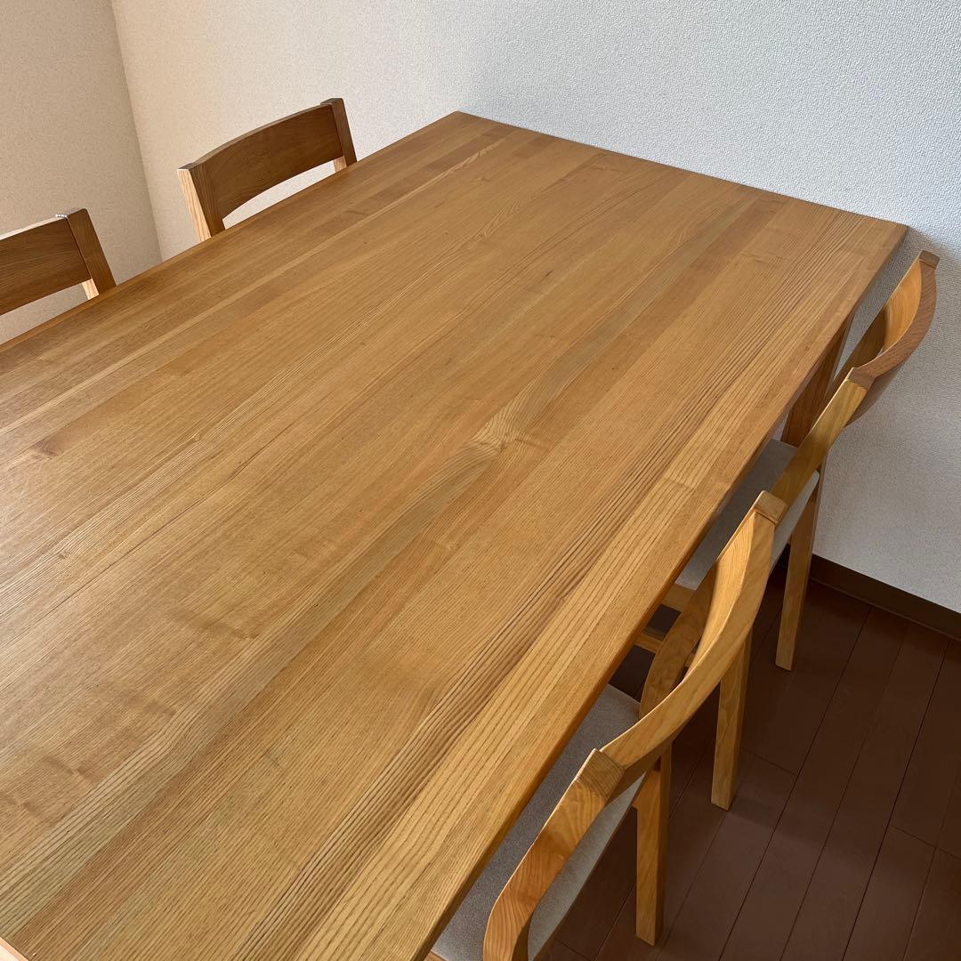 【送料込】無印良品 MUJI タモ材 ダイニングテーブル 長方形 140cm