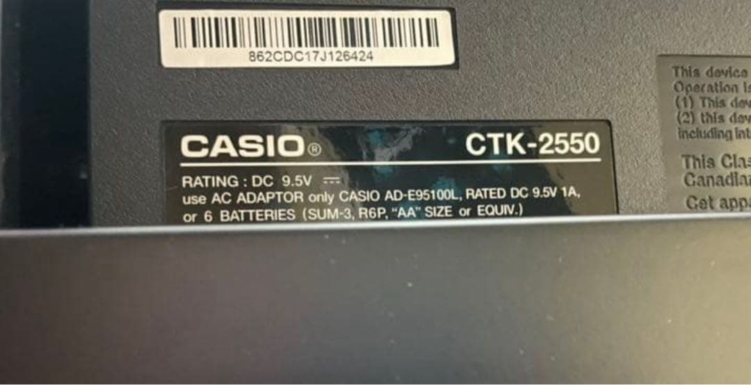 CASIO CTK-2550 61鍵キーボード