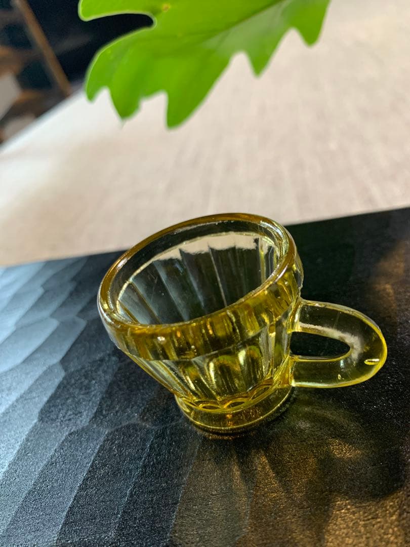 ディネット　小さなガラスのカップ　フランスおままごと　アンティーク　3個セット