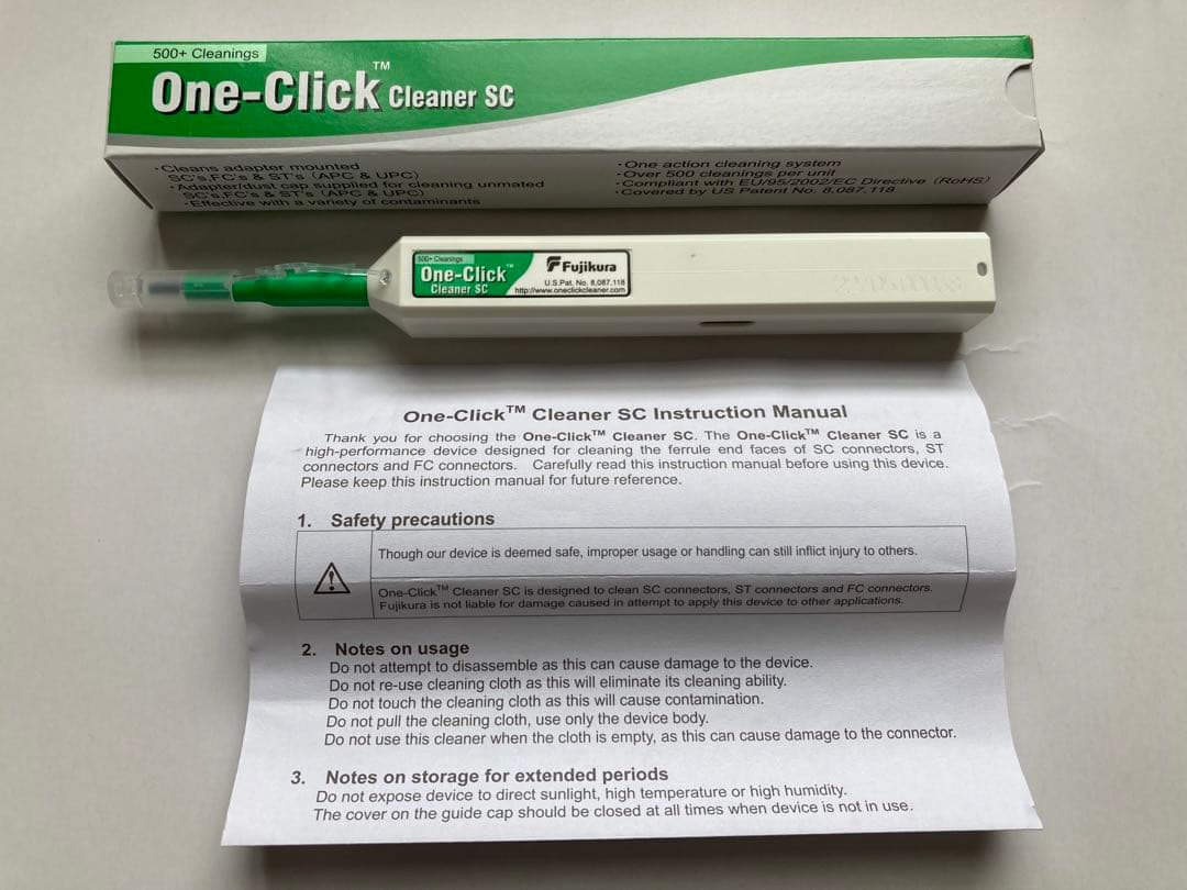 光ファイバー　コネクタクリーナー フジクラ　One-Click SC 1箱5本入
