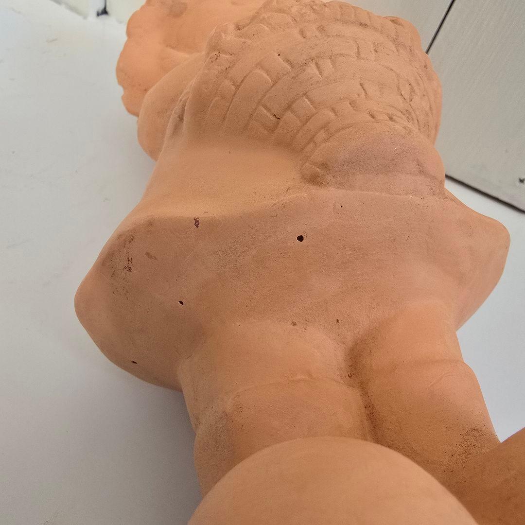 大麦収穫する女の子と男の子♡2人セットです( *´﹀` *)テラコッタ製オブジェ