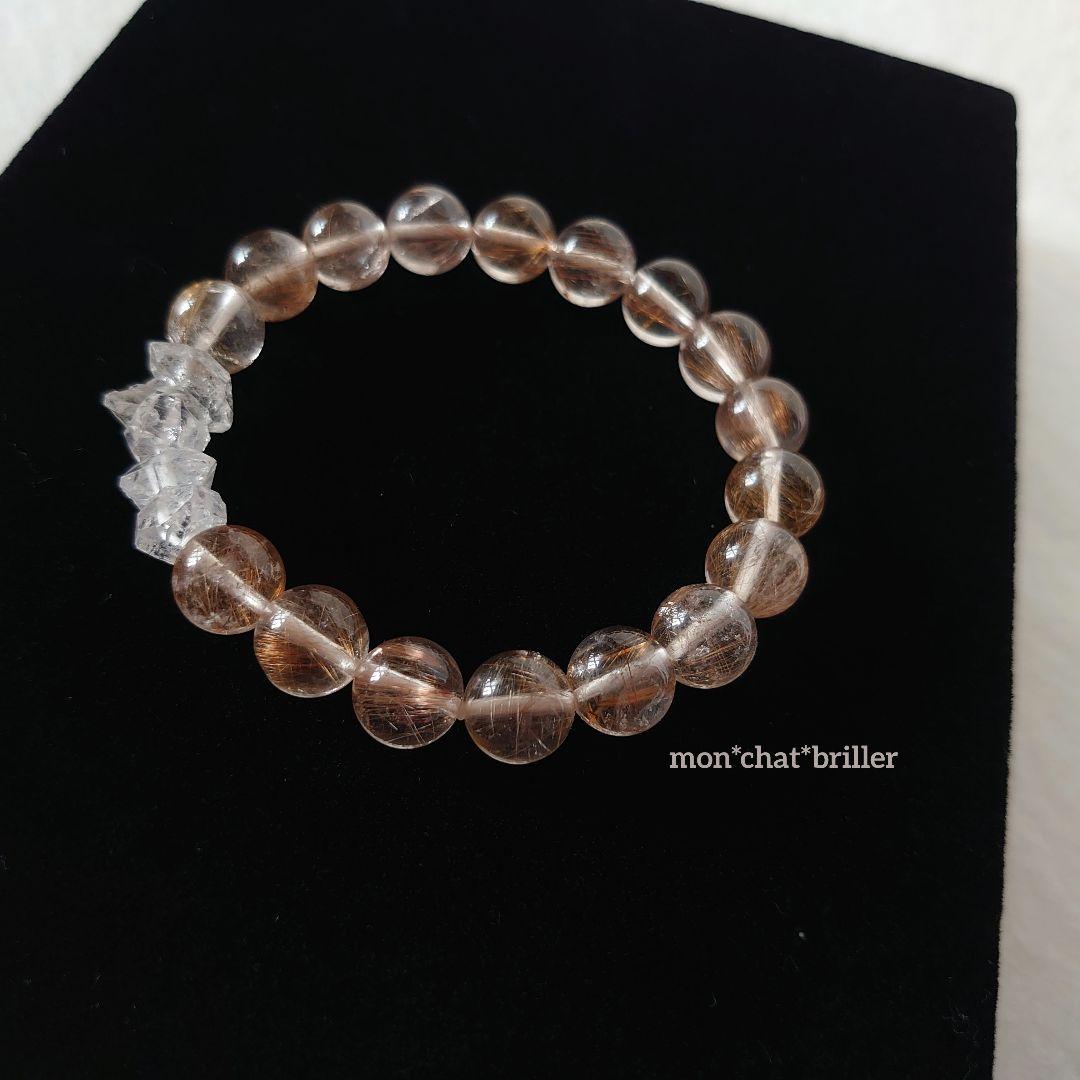 レッドルチル、ハーキマダイヤモンド…天然石ブレスレット　素敵な逸品