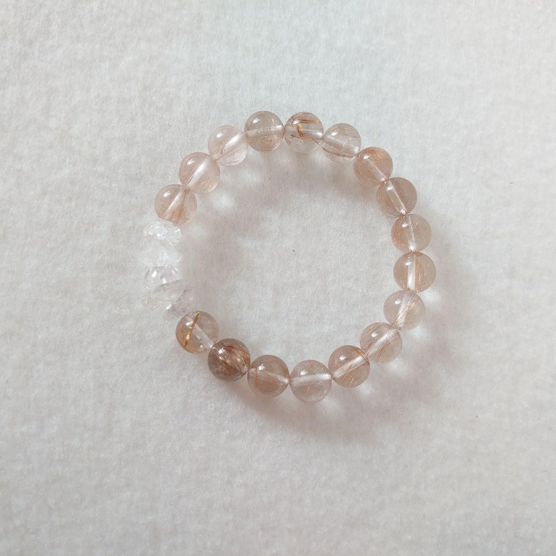 レッドルチル、ハーキマダイヤモンド…天然石ブレスレット　素敵な逸品