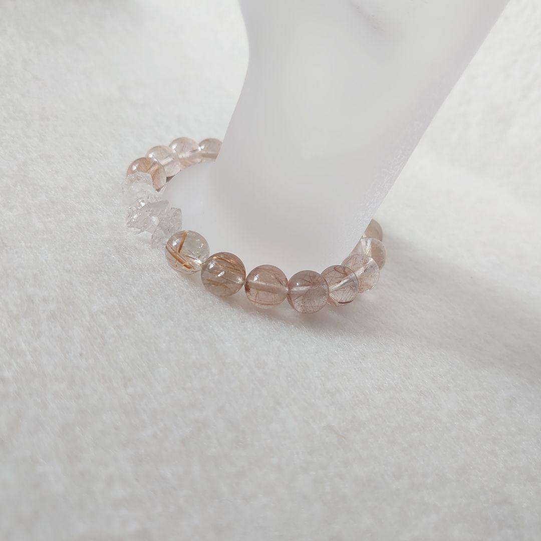 レッドルチル、ハーキマダイヤモンド…天然石ブレスレット　素敵な逸品