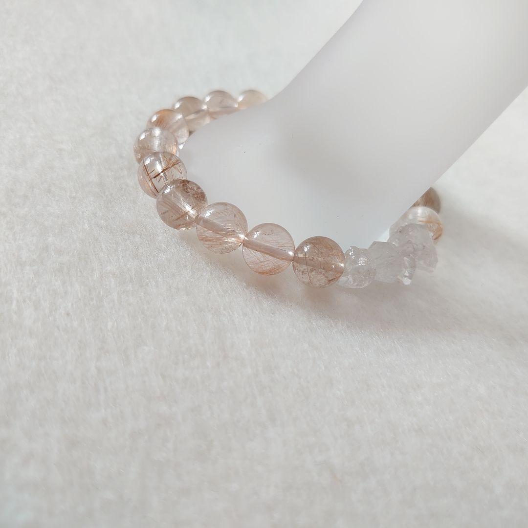 レッドルチル、ハーキマダイヤモンド…天然石ブレスレット　素敵な逸品