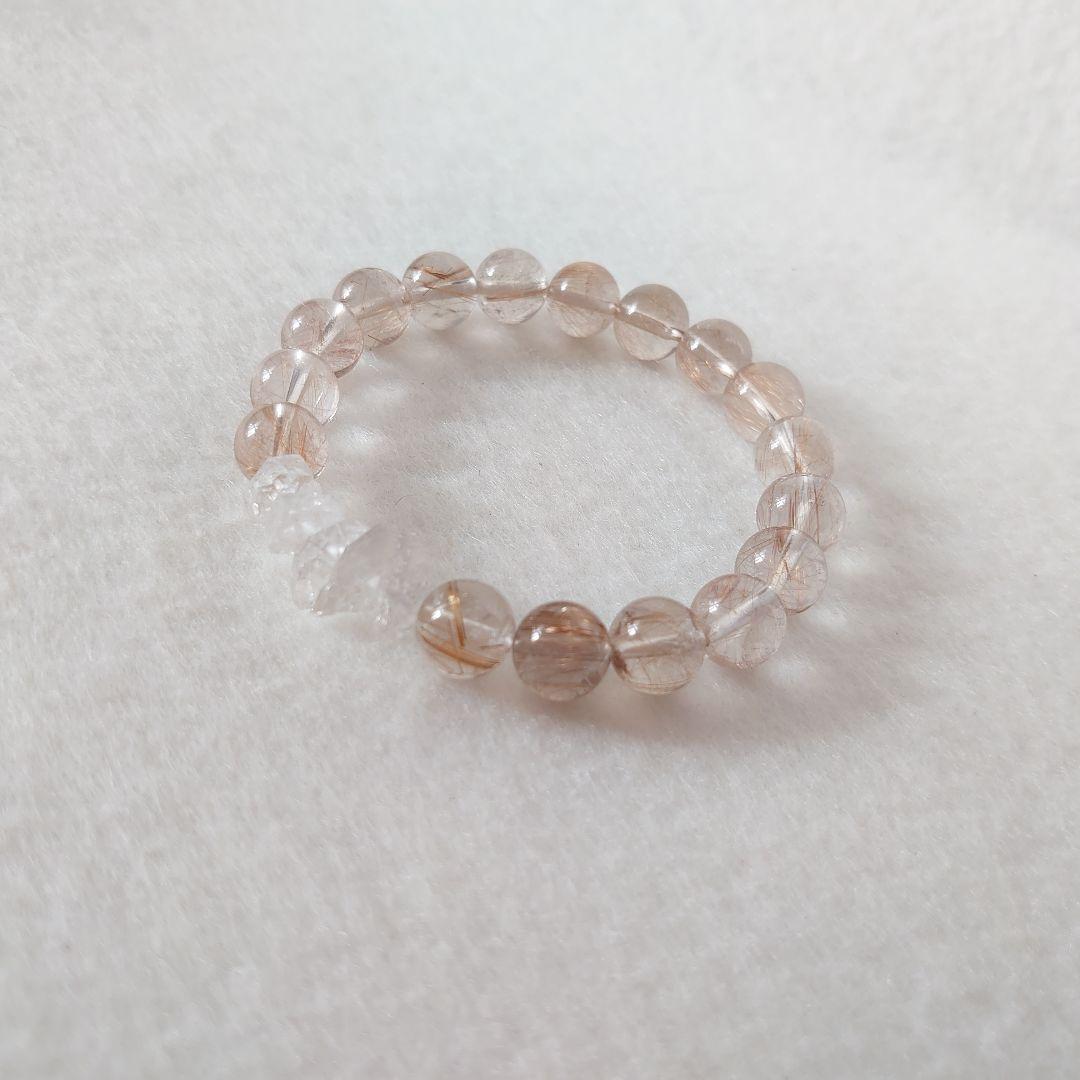 レッドルチル、ハーキマダイヤモンド…天然石ブレスレット　素敵な逸品