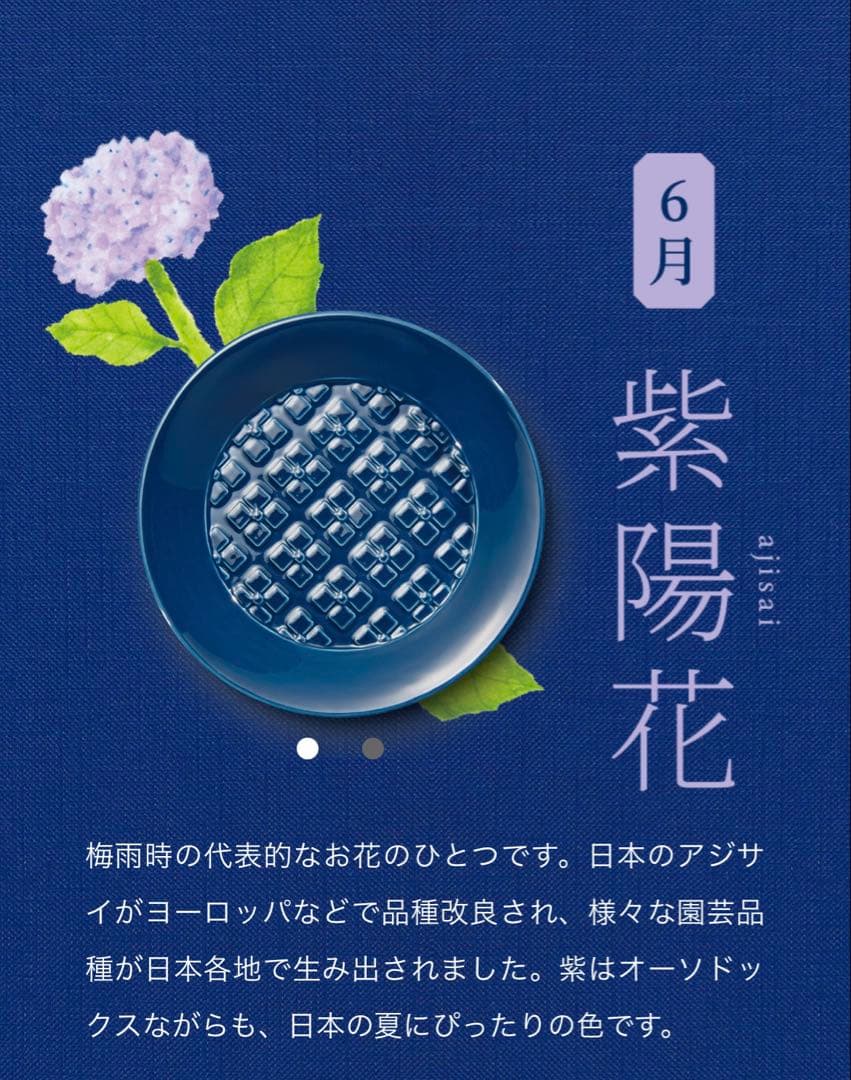 金麦　花やか皿　紫陽花6枚セット