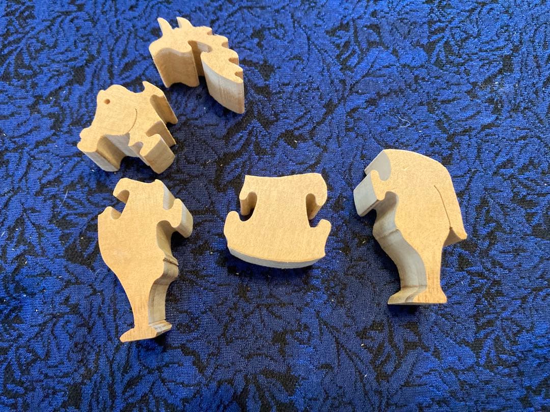 木製パズル 12支の動物置物セット 組み木
