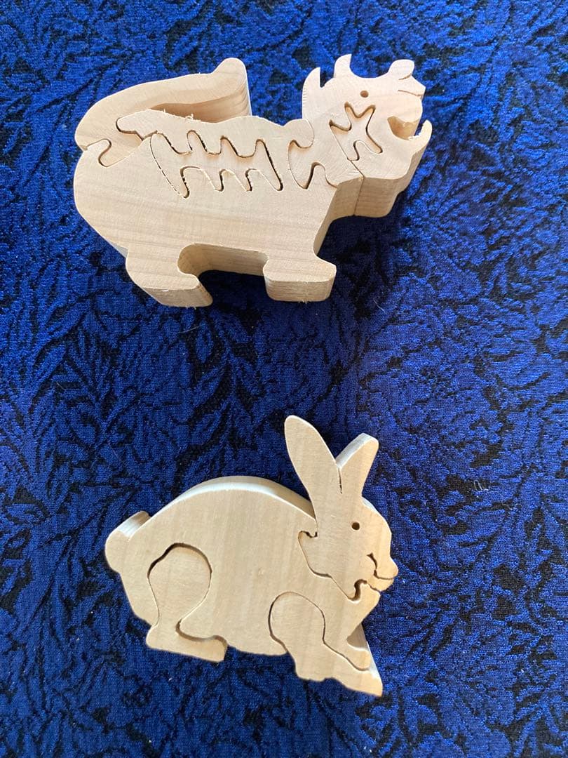 木製パズル 12支の動物置物セット 組み木