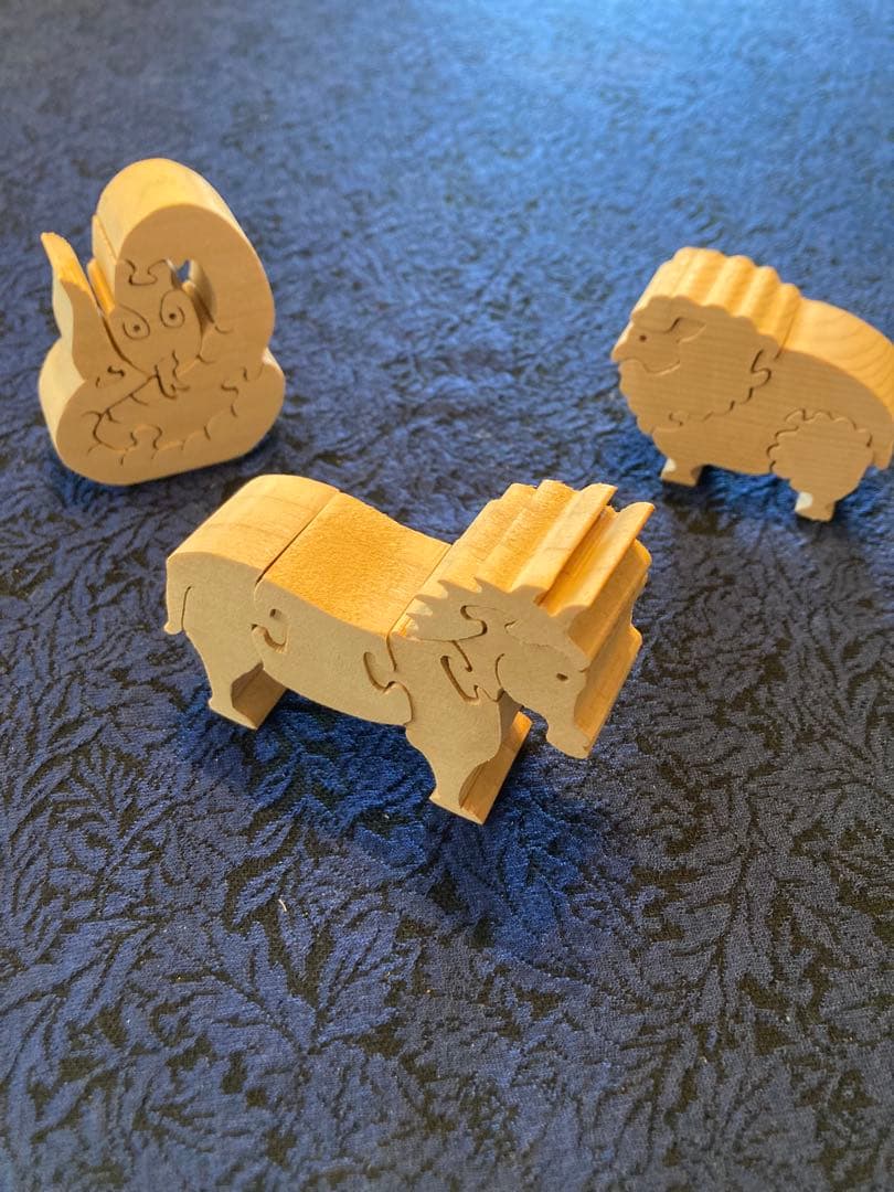木製パズル 12支の動物置物セット 組み木