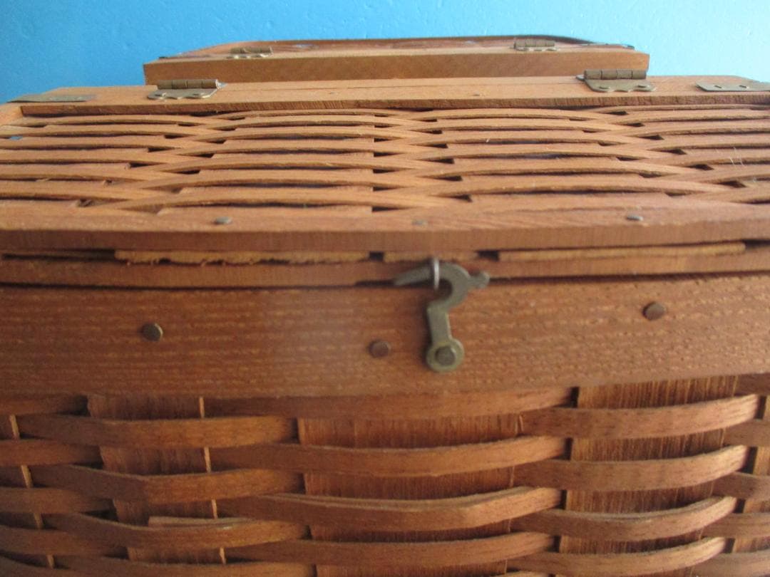 アメリカ製◎木製ハンドメイドバスケット◎BASKETVILLEピクニックに