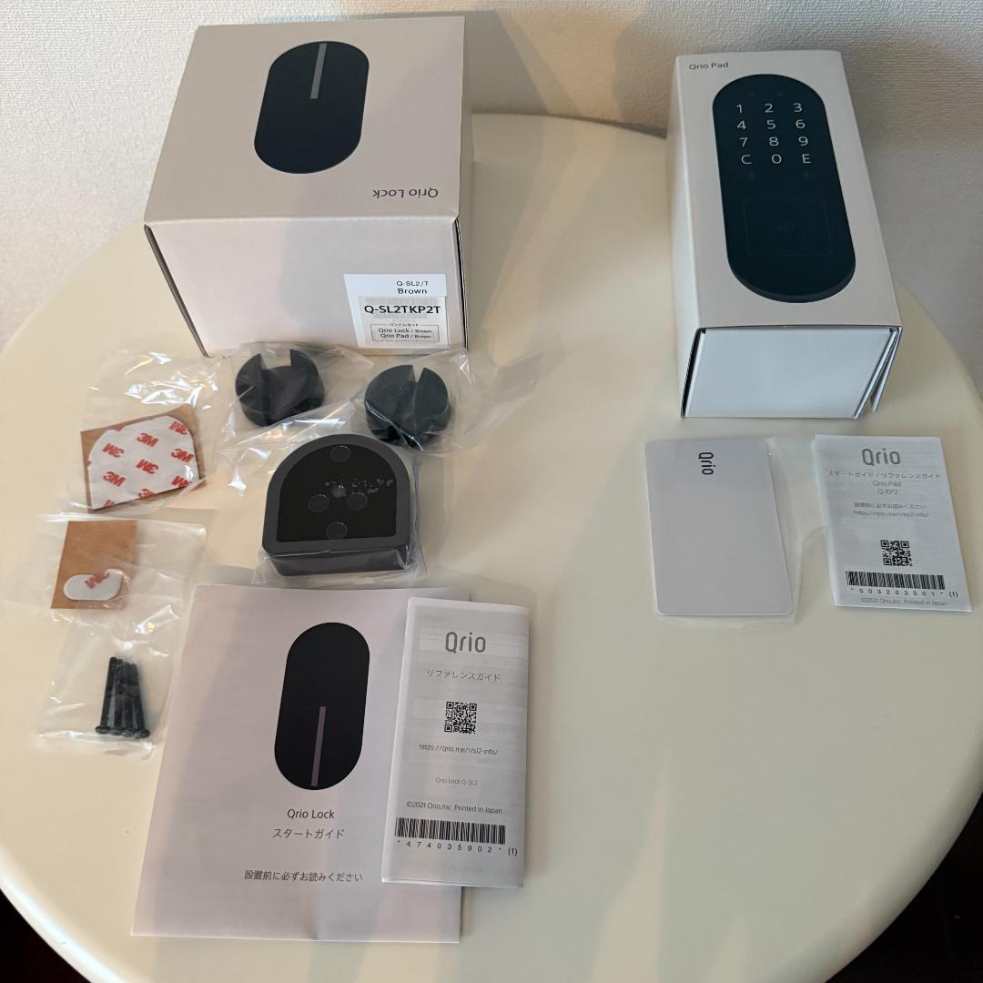 【中古】Qrio Lock & Qrio Pad ブラウン スマートロックセット