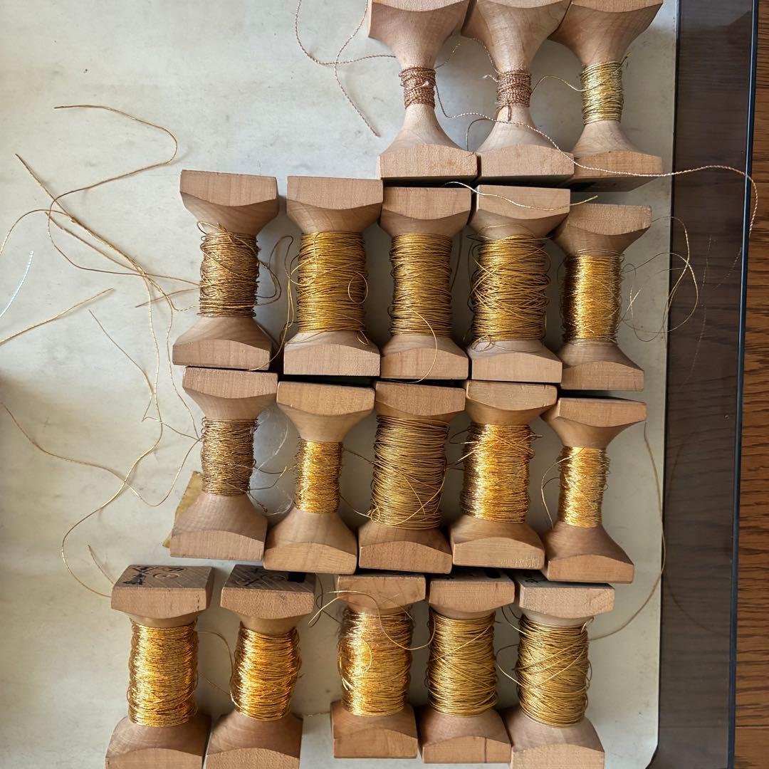 日本刺繍　金糸・銀糸・駒36個セット売り