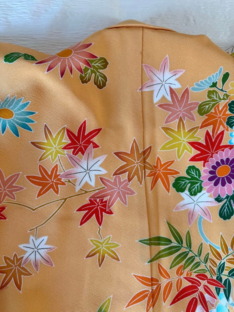 七五三に★逸品　正絹縮緬に花籠と四季花々① 7歳着物フルセット