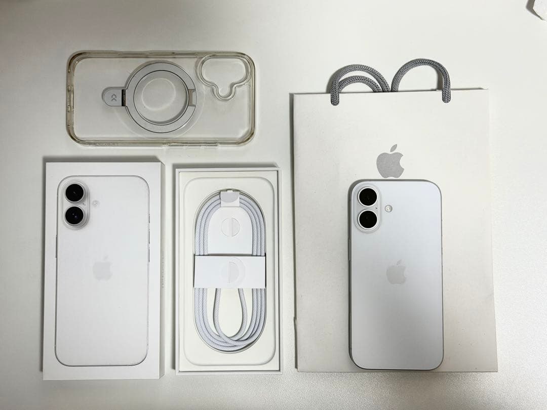 iPhone16 128GB ホワイト バッテリー91％ケース付き
