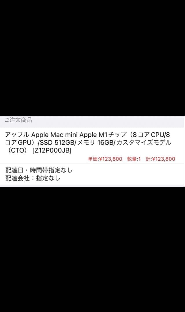 Mac mini Apple M1チップカスタマイズモデルZ12P000JB