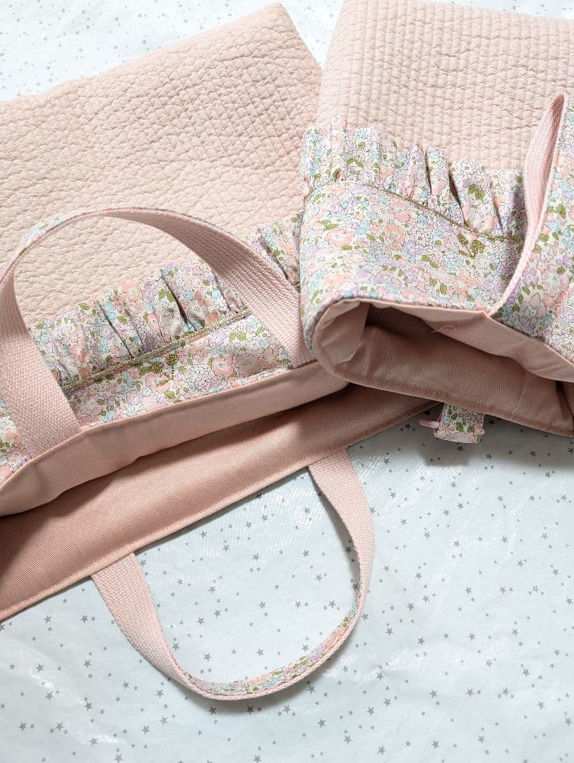 リバティ　レッスンバッグ　上履き入れ　ミシェル×ヌビ　ハンドメイド