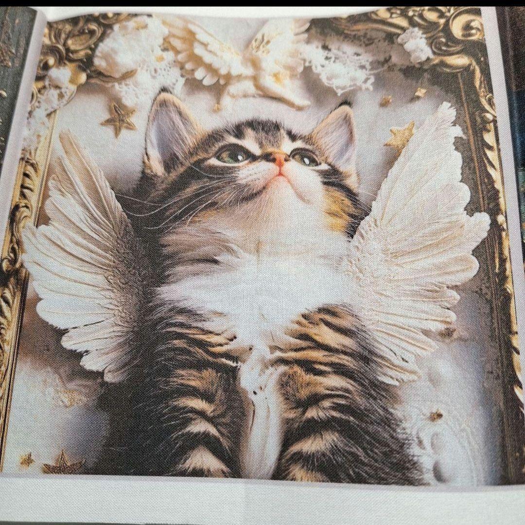 ねことばらパネル生地　ハンドメイド