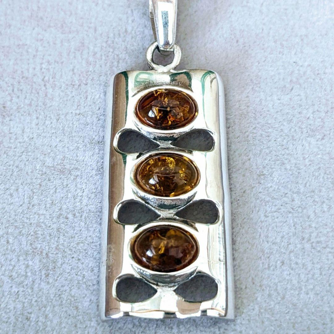 ☆NEW☆トルコ製 天然石 ペンダントトップ（琥珀）Silver925