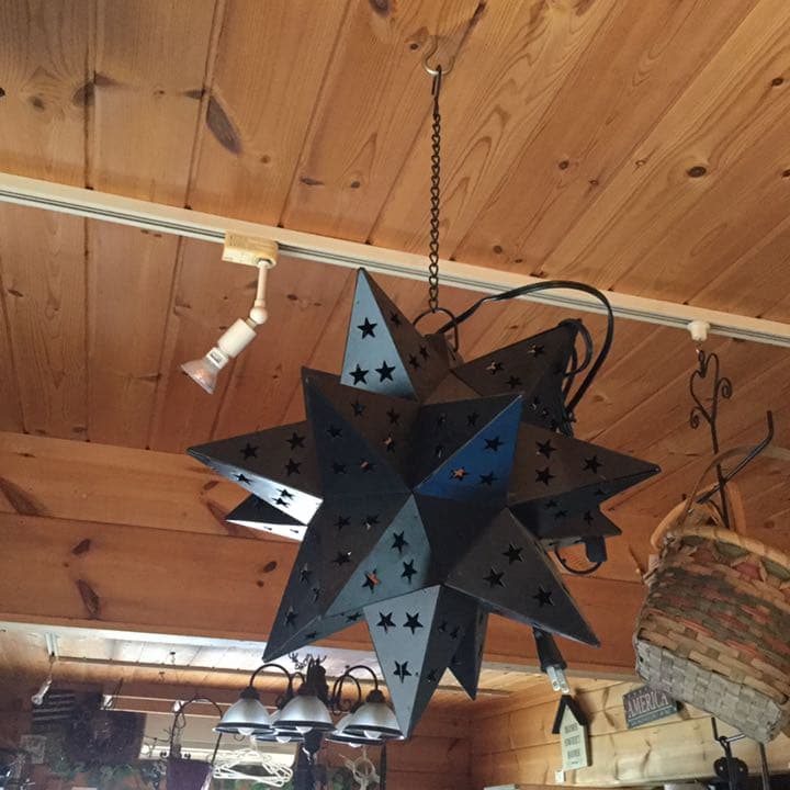 アメリカンカントリー雑貨　星型シルエット　ペンダントライト