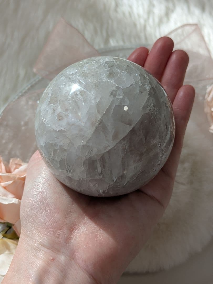 ♡瑪瑙　スフィア♡　お姫様　レース風ジオード　大玉　オールカット