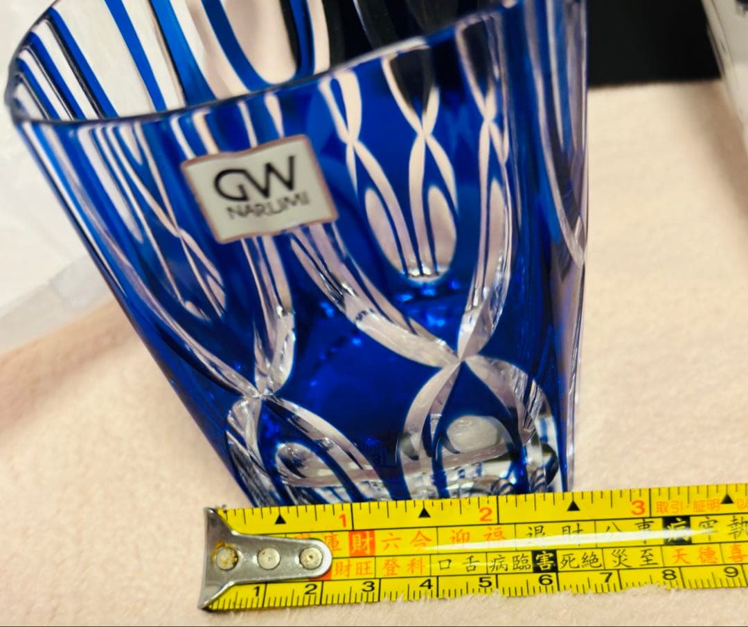 JAF50周年記念　江戸切り子　glass×2 ブルーとホワイトセットです。