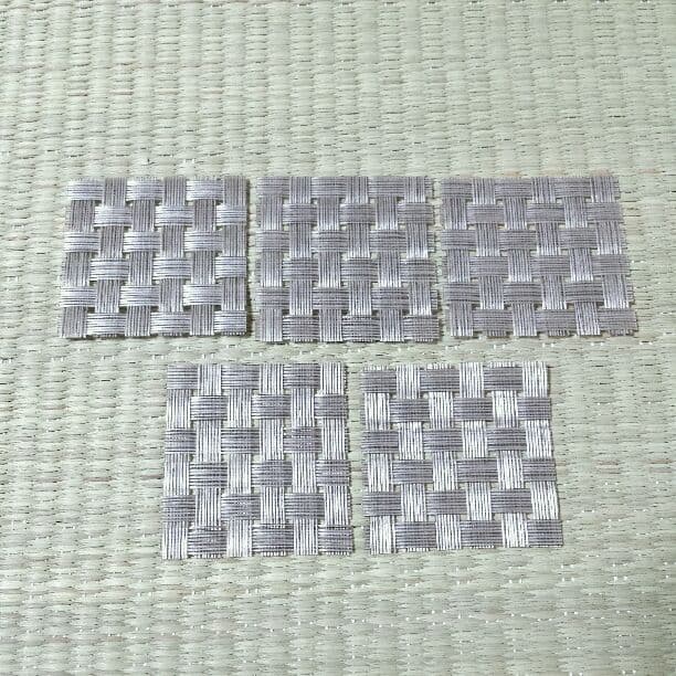 グレーのざぶとん 4cm×4cm×5枚 和室 ドールサイズ 座布団  はるかな国