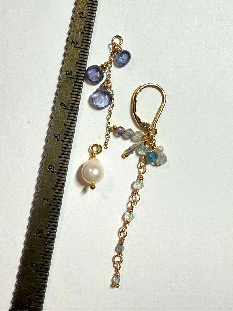 あこや真珠×アイオライト⭐︎ピアス NO.257