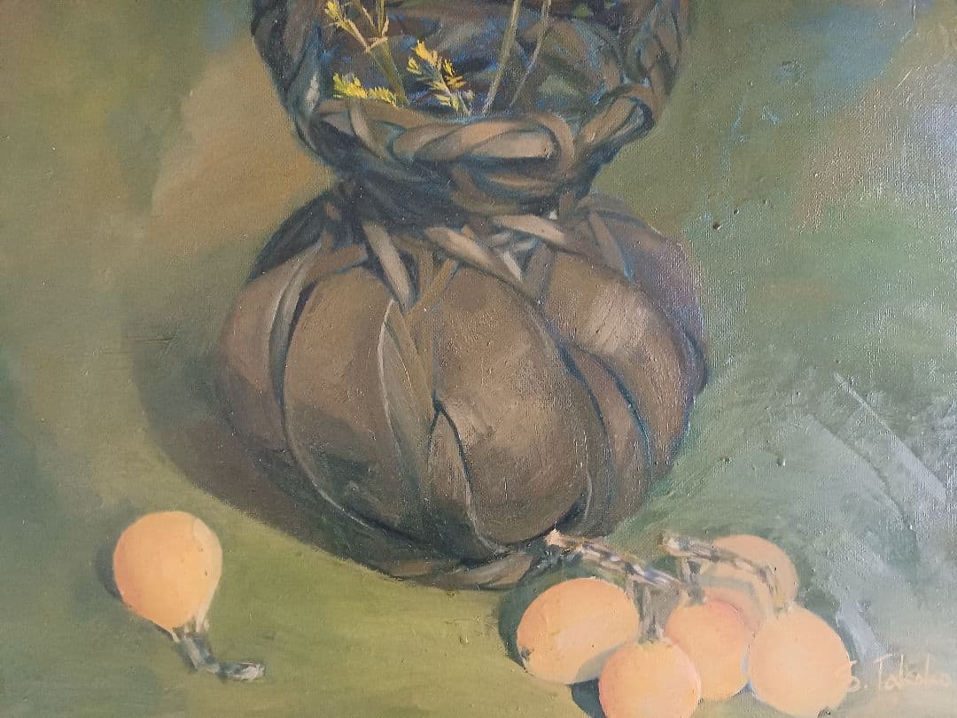 「エニシダと枇杷」　油彩　F10号