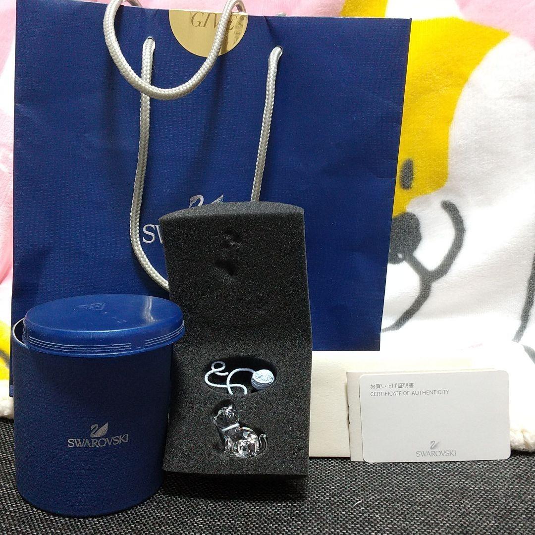 スワロフスキー　SWAROVSKI　ねこ　置物　ローズブロッサム