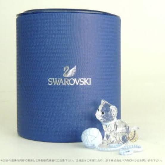 スワロフスキー　SWAROVSKI　ねこ　置物　ローズブロッサム