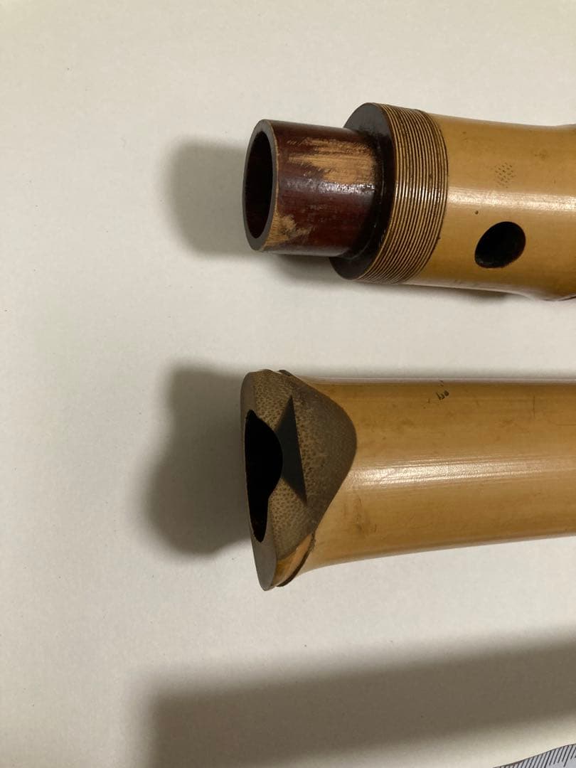 尺八 竹製 5穴　約５４.５ｃｍと４９ｃｍ２本セット 49ｃｍツナキ部調整要