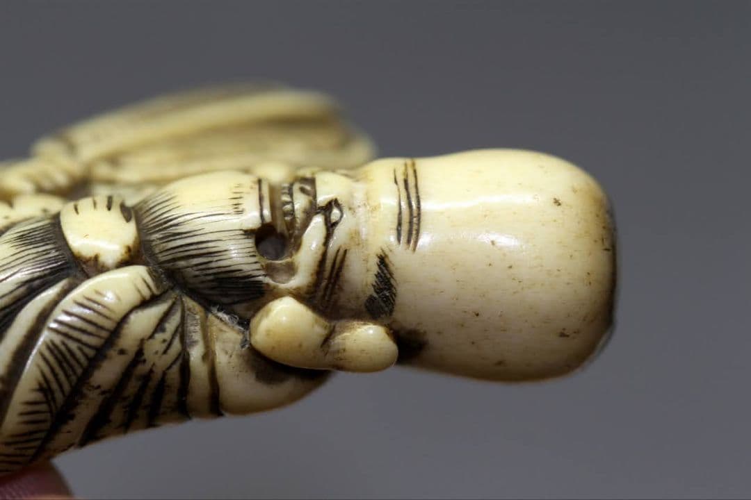 時代物 根付 「寿老人」江戸時代 IS2