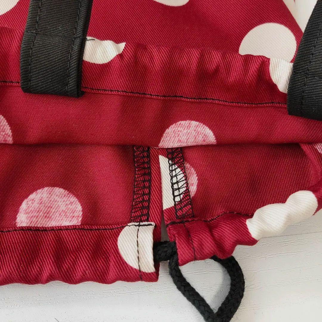 水玉フリル×赤×黒　レッスンバッグ　入園　入学　6点セット