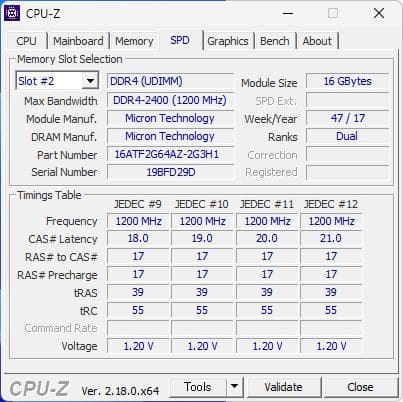 マイクロン デスクトップ用 DDR4メモリ 16GB×2枚=計32GB