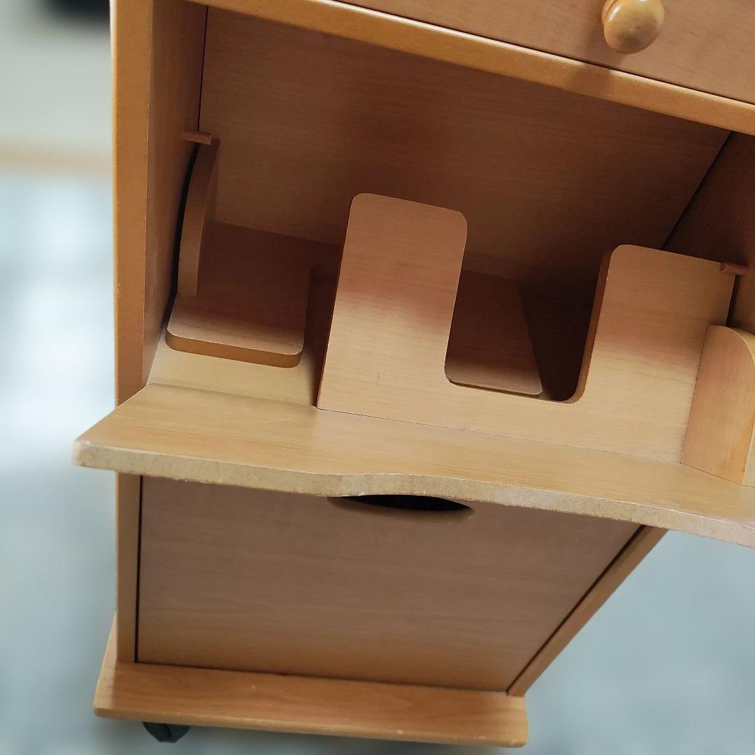 木製　可動式鏡付きドレッサー　木製引き出し　収納　ナチュラル