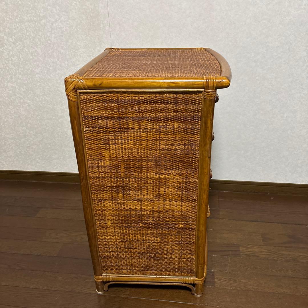 【美品】ラタンチェスト ４段 藤家具 高品質 ラタン チェスト