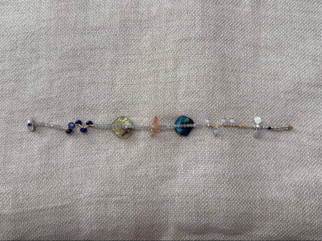 カレンシルバー　天然石　ローマングラスのブレスレット