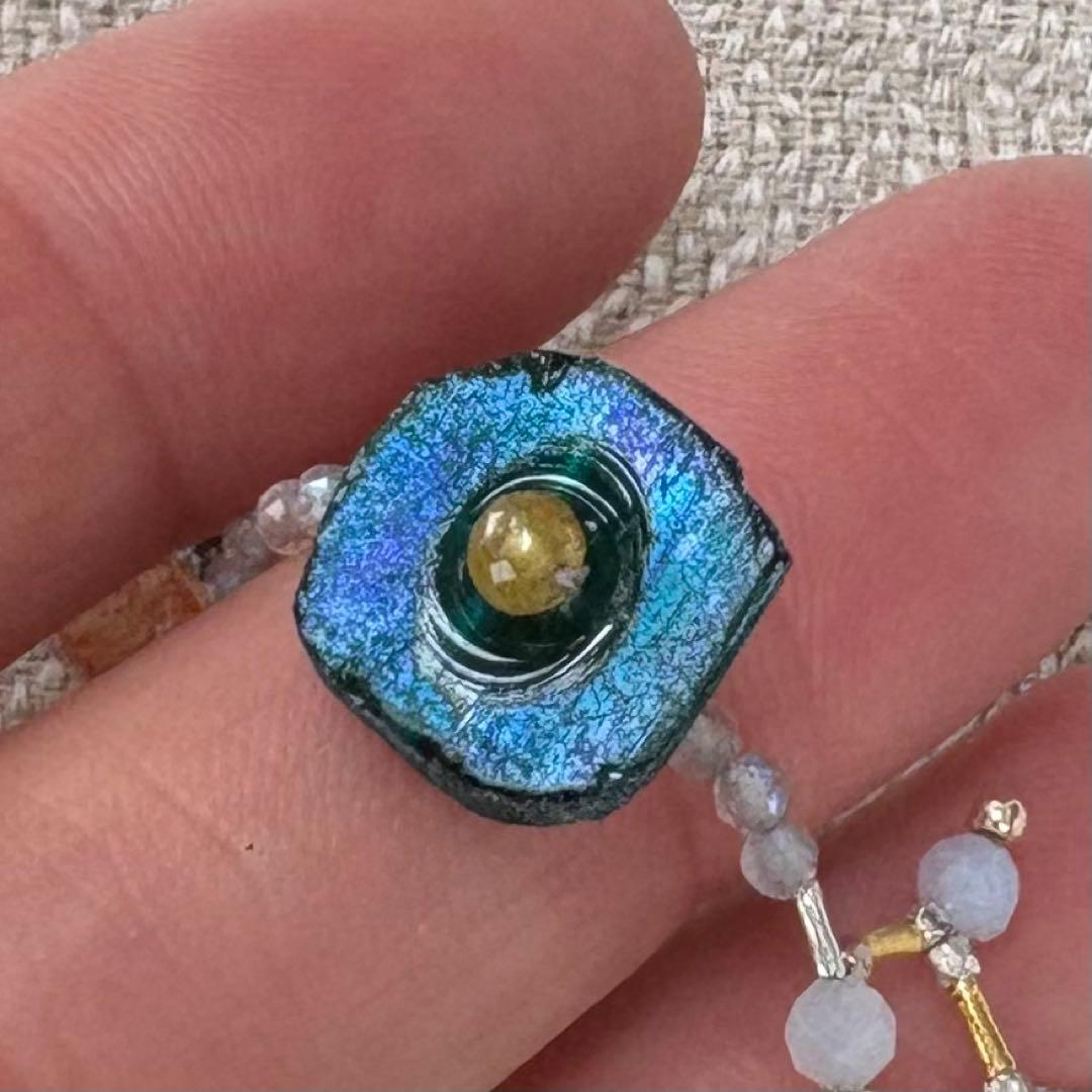 カレンシルバー　天然石　ローマングラスのブレスレット