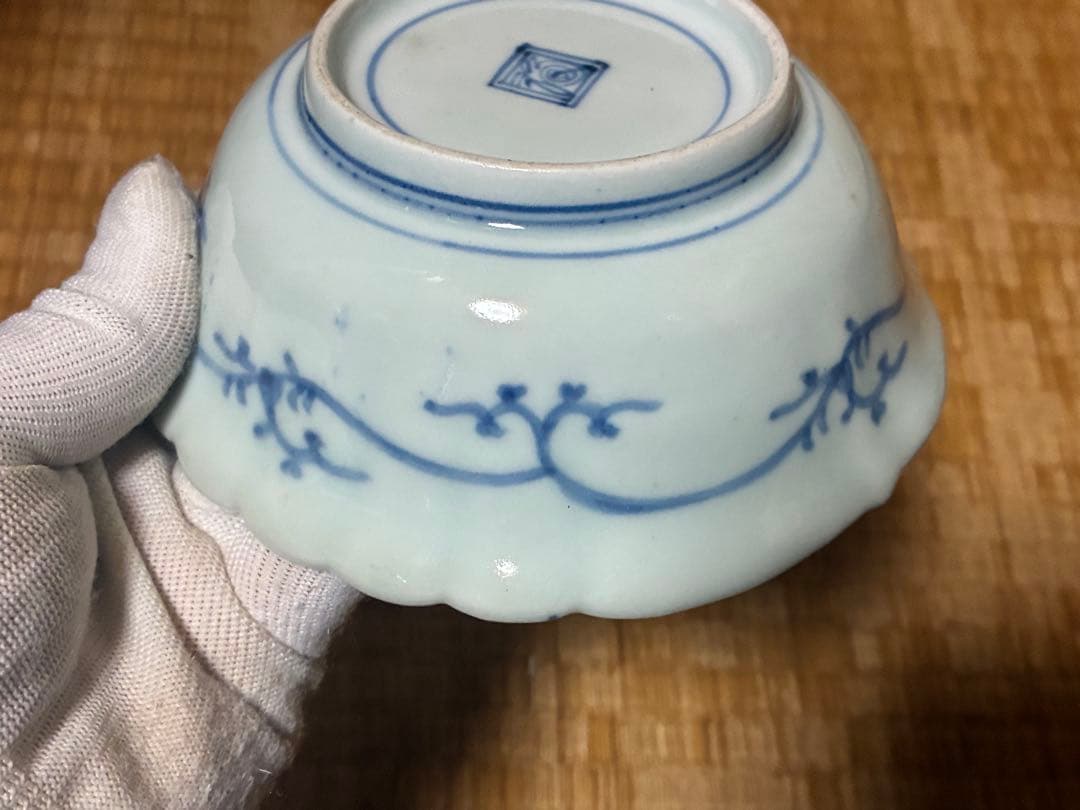 古伊万里 染付 輪花皿 渦福 小鉢 盛鉢 小皿 江戸時代