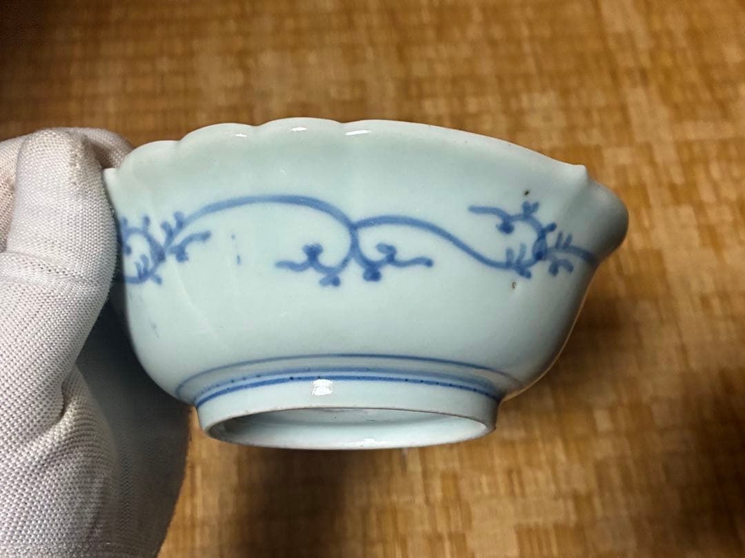 古伊万里 染付 輪花皿 渦福 小鉢 盛鉢 小皿 江戸時代